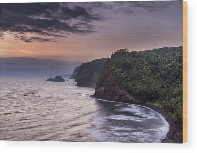 Big Island Wood Print featuring the photograph Sunrise over Pololu Valley by Eduard Moldoveanu