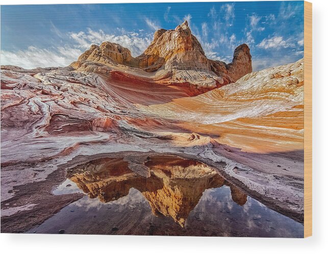 Arizona Wood Print featuring the photograph Sunrise Reflection at White Pocket AZ by James Capo