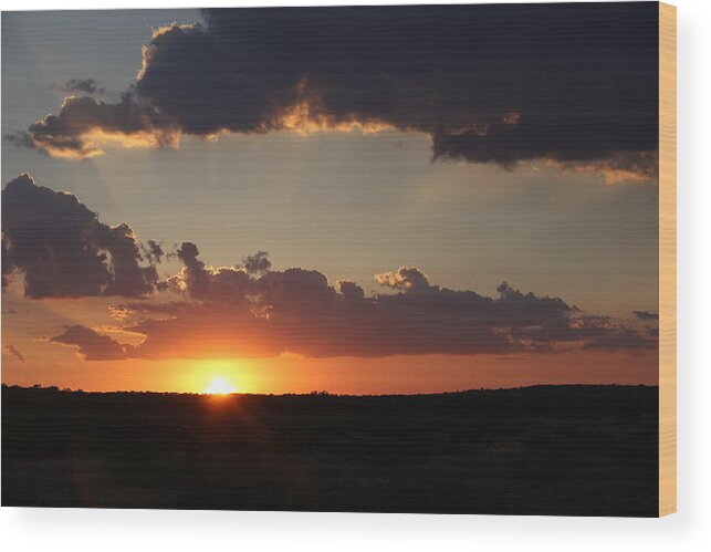 Sunset Wood Print featuring the photograph Sunset 2 by Elizabeth Budd