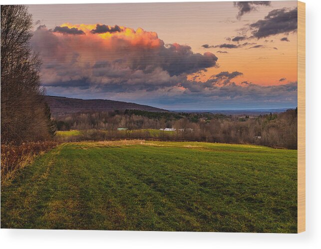 Lake Wood Print featuring the photograph Sunset after the storm by Chris Bordeleau
