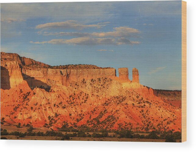 Georgia O'keefe Wood Print featuring the photograph Sunset at Ghost Ranch by Alan Vance Ley