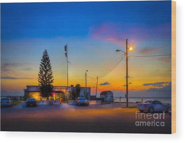 War Vets Wood Print featuring the photograph Sunset at the Post by Marvin Spates