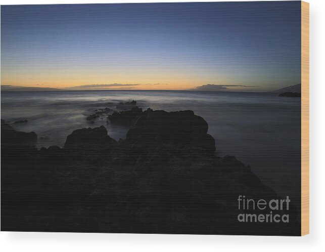 Sunset Wood Print featuring the photograph Sunset Kamaole Beach lll Maui Hawaii by Edward Fielding