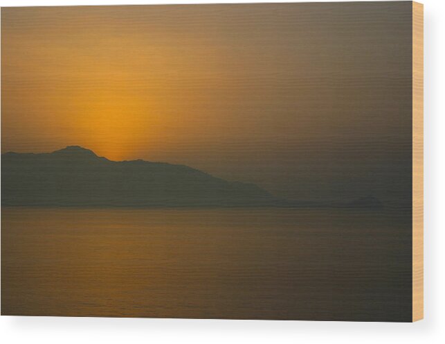 Sunset Wood Print featuring the photograph Sunset near Santorini by Jim Vance