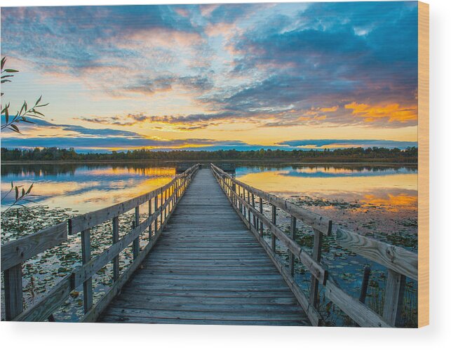 Lake Wood Print featuring the photograph Sunset on Lake Sixteen by Paul Johnson 