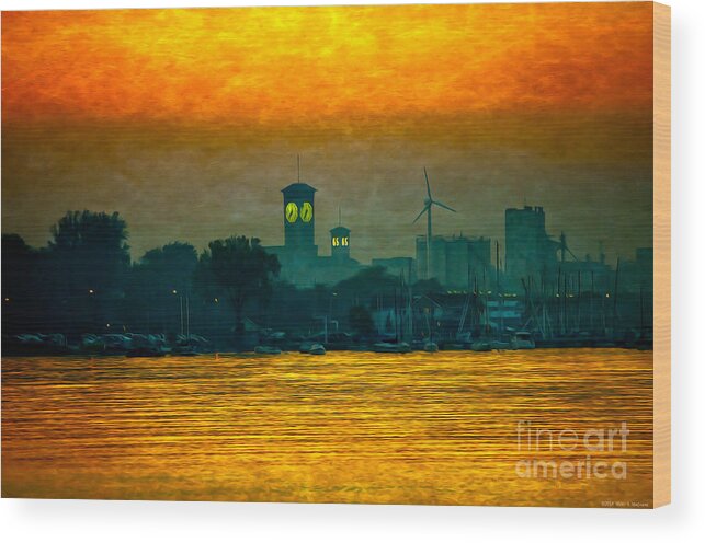 Milwaukee Wood Print featuring the photograph Sunset on Milwaukee's South Side by Mary Machare