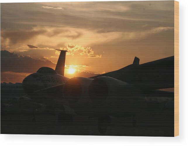 B-47 Wood Print featuring the photograph Sunset on the cold war by David S Reynolds