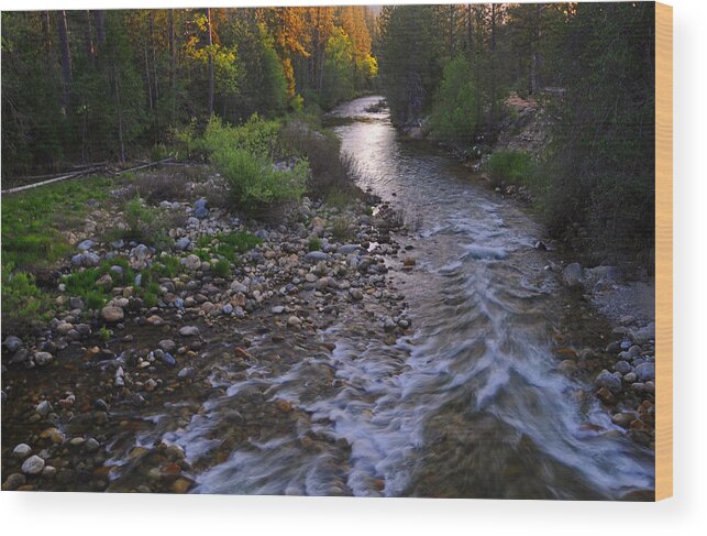 Merced Wood Print featuring the photograph Sunset on the Merced by Lynn Bauer