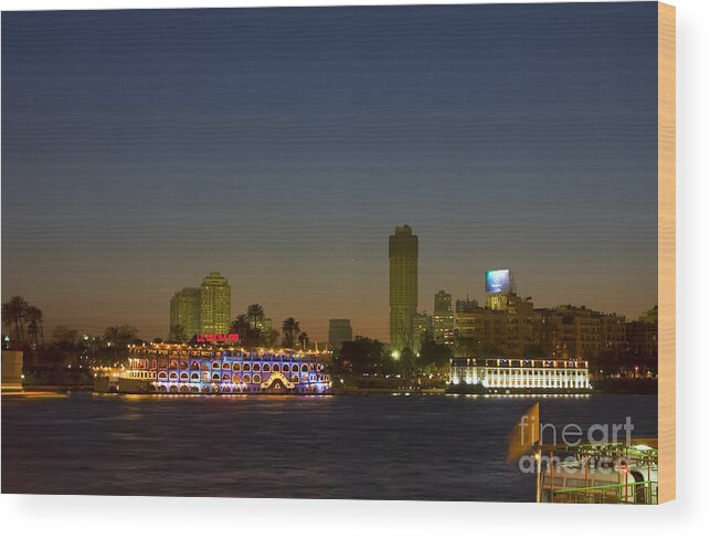 Nile Wood Print featuring the photograph Sunset on the Nile by Paul Cowan