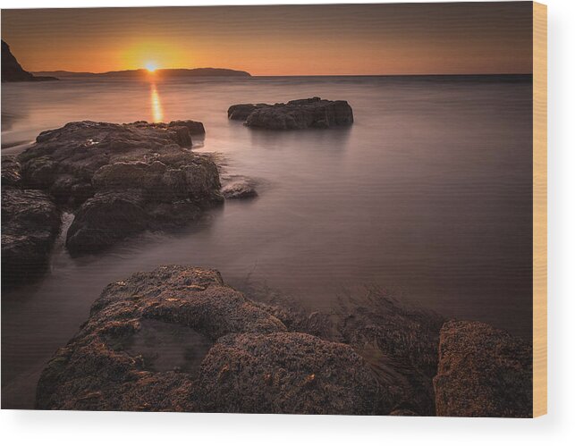 Donegal Wood Print featuring the photograph Sunset over Donegal by Nigel R Bell