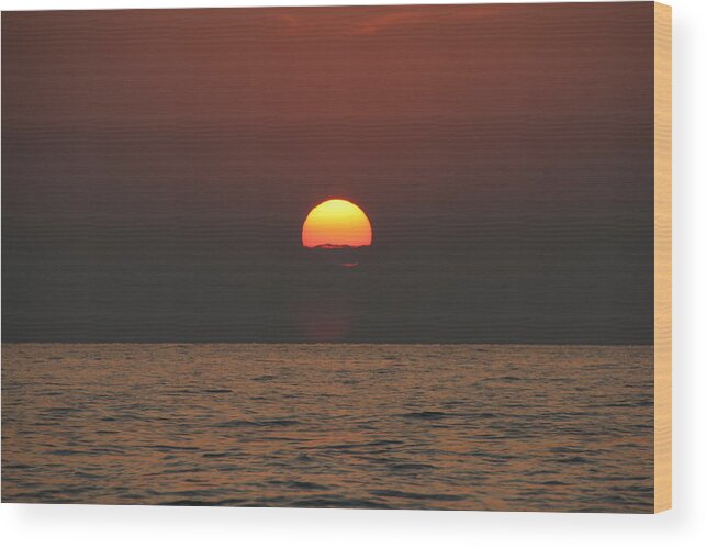 Sunset Wood Print featuring the photograph Sunset over Lake Erie by Valerie Collins