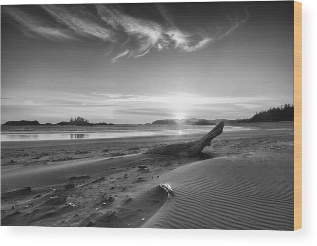 British Columbia Wood Print featuring the photograph Sunset Over Schooner Beach by Allan Van Gasbeck