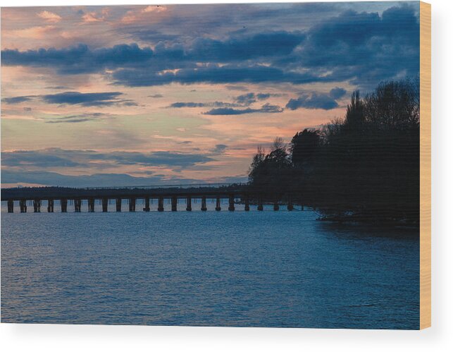 Bellingham Wood Print featuring the photograph Sunset over Squalicum Bay by Judy Wright Lott
