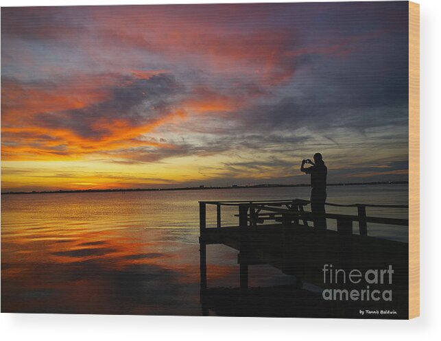 Sunset Wood Print featuring the photograph Sunset photographer by Tannis Baldwin