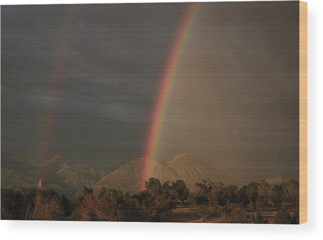 Eric Rundle Wood Print featuring the photograph Sunset Rainbow Left by Eric Rundle