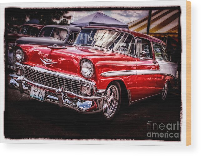 Car Wood Print featuring the photograph Sunset Red by Perry Webster