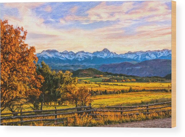 Autum Wood Print featuring the digital art Sunset View by Rick Wicker