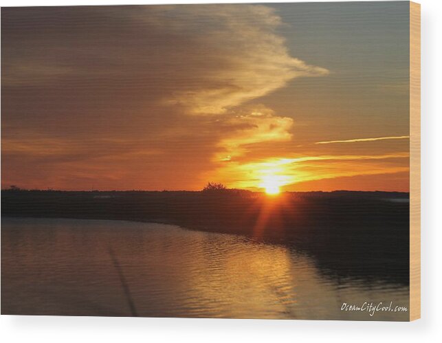 Sunset Wood Print featuring the photograph Sunset Wetlands by Robert Banach