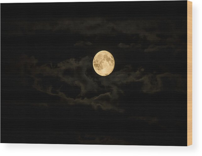Moon Wood Print featuring the photograph Super Moon by Spikey Mouse Photography