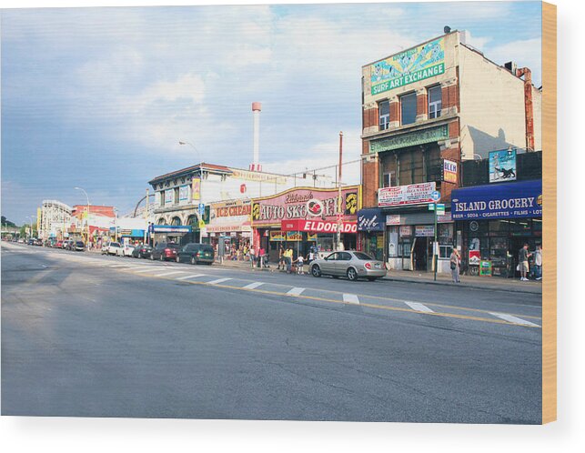 City Wood Print featuring the photograph Surf Avenue in Coney Island by Ann Murphy