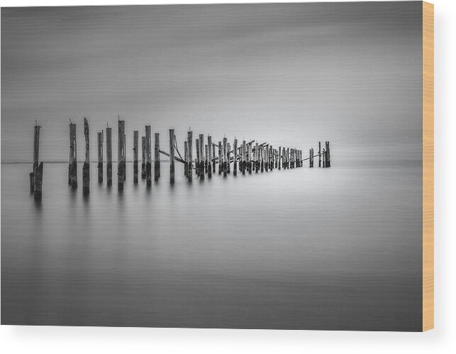 Pier Wood Print featuring the photograph Surrender by Eduard Moldoveanu