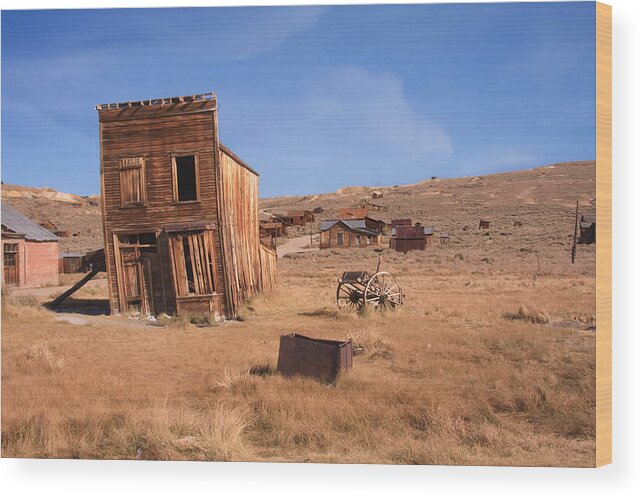 Bodie Ghost Town Wood Print featuring the photograph Swazey Hotel Bodie Ghost Town by Sue Leonard