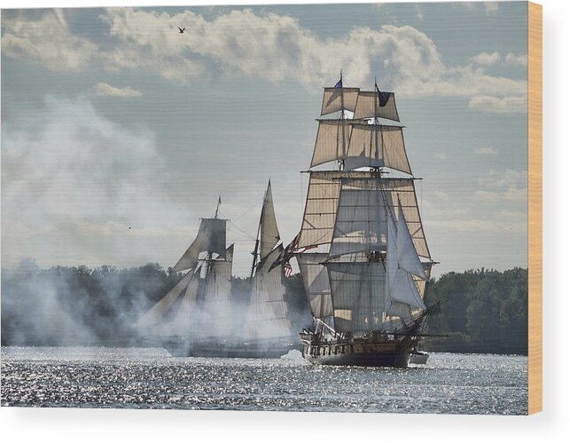 Battle Of Lake Erie Wood Print featuring the photograph Tall Ships by Ann Bridges