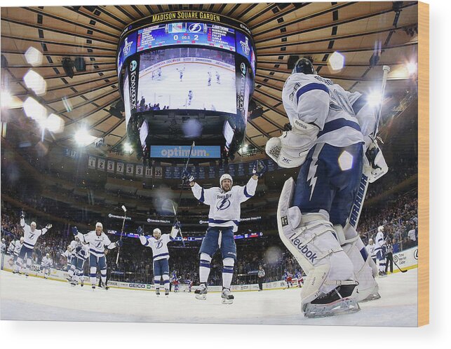 Playoffs Wood Print featuring the photograph Tampa Bay Lightning V New York Rangers by Elsa