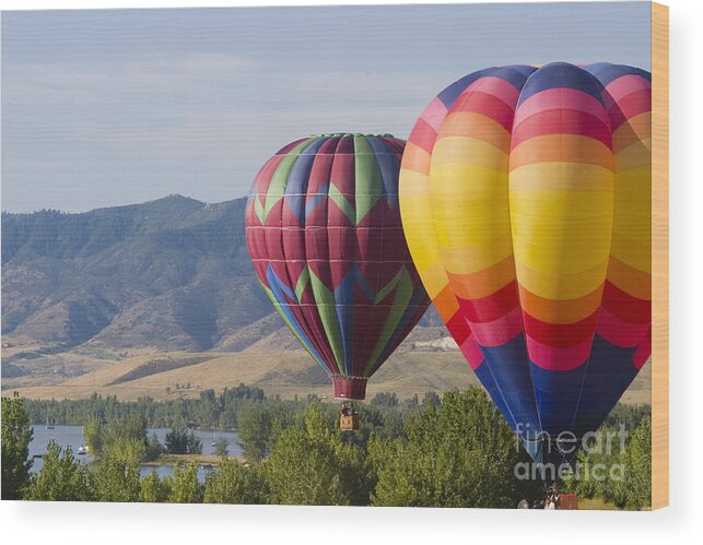 Colorado Wood Print featuring the photograph Tandem Balloons by Steven Krull