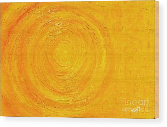 Swirl Wood Print featuring the painting Tangy Tones by Preethi Mathialagan