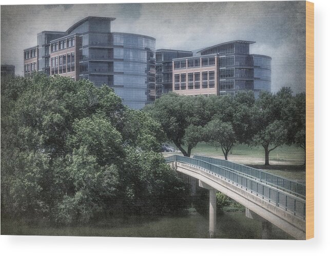 Joan Carroll Wood Print featuring the photograph Tarrant County College by Joan Carroll