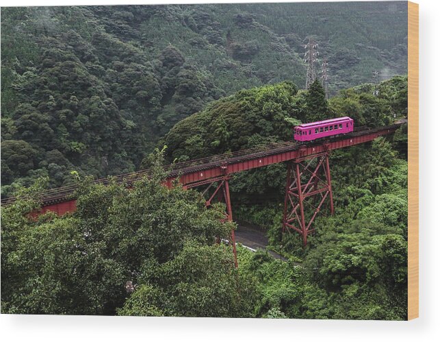 Scenics Wood Print featuring the photograph Tateno Bridge by Norio Nakayama