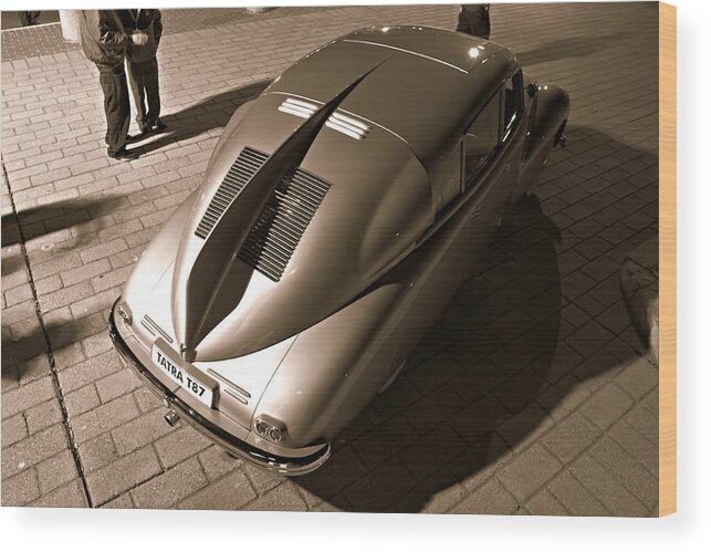 Classic Car Wood Print featuring the photograph Tatra Temptress by Steve Natale