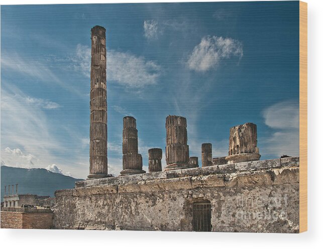 Pompeii Wood Print featuring the photograph Temple of Jupiter by Marion Galt