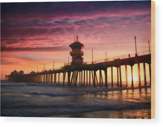 Restaurant Wood Print featuring the photograph Tequila sunset by Tammy Espino