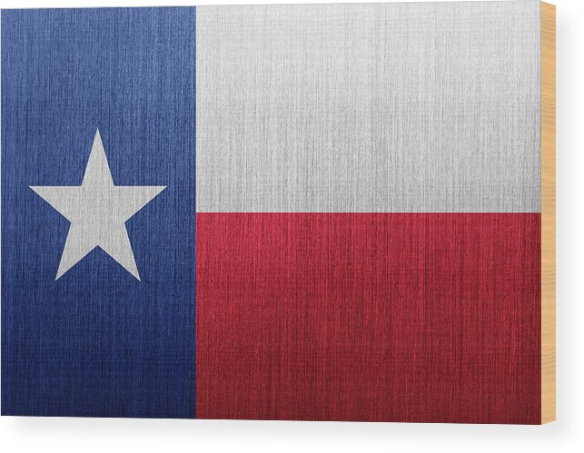Material Wood Print featuring the digital art Texas Flag by Duncan1890