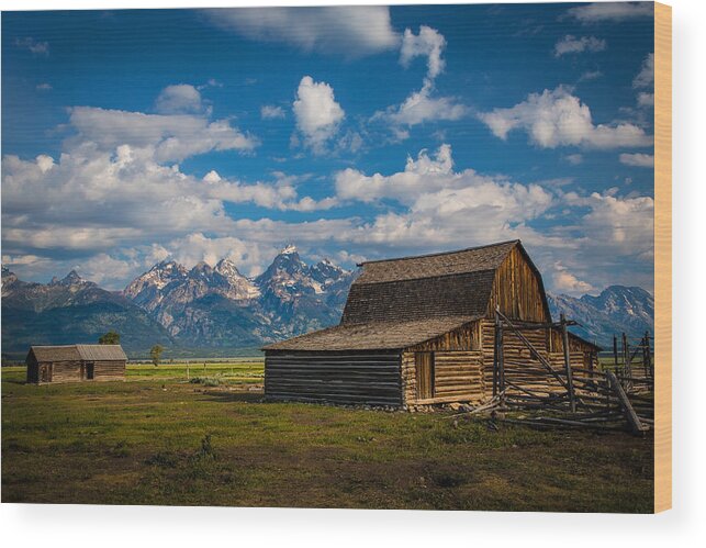 Grand Tetons Wood Print featuring the photograph The Barn by Robert Bynum