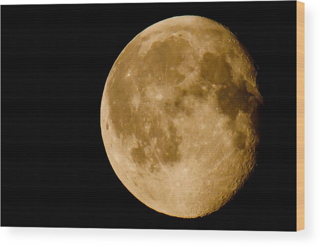 The Big Yellow... The Moon Wood Print featuring the photograph The big yellow... the Moon by Torbjorn Swenelius