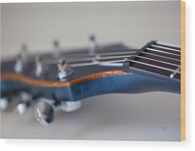 Guitar Wood Print featuring the photograph The Blue One by Karol Livote