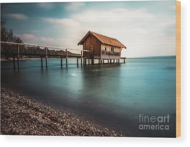 Ammersee Wood Print featuring the photograph The boats house II by Hannes Cmarits