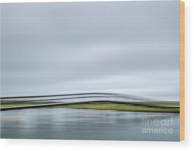 Abstract Wood Print featuring the digital art The Bridge by Susan Cole Kelly Impressions