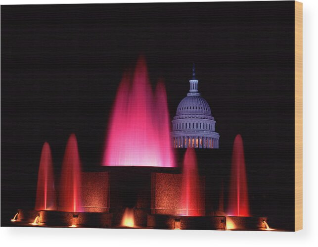 Capitol Wood Print featuring the photograph The Capitol in night color by Joe Connors