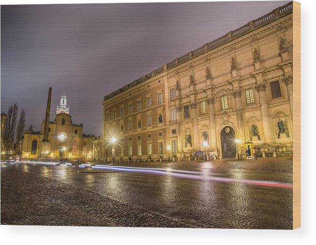 Buildings Wood Print featuring the photograph The cathedral and the royal palace Stockholm Sweden by Giuseppe Milo