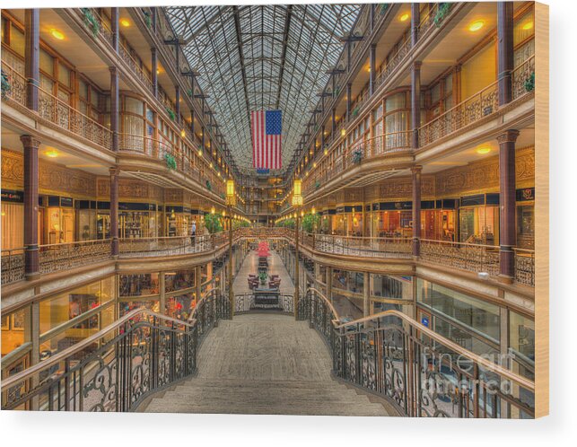 Clarence Holmes Wood Print featuring the photograph The Cleveland Arcade V by Clarence Holmes