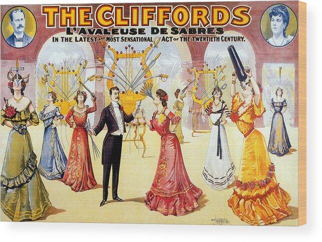 Entertainment Wood Print featuring the photograph The Cliffords, Sword Swallowing Act by Science Source
