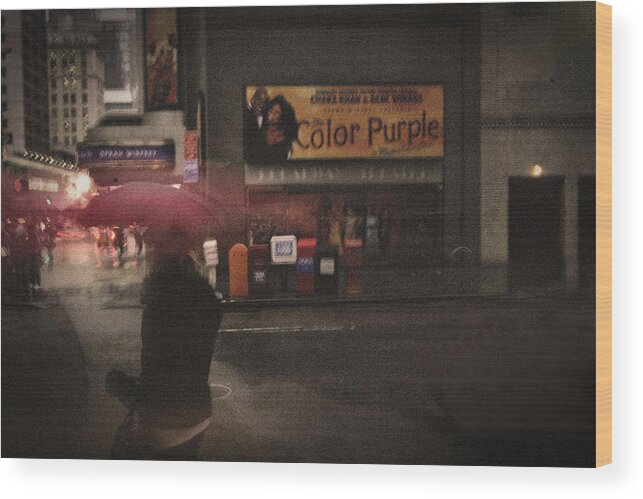 Rain Wood Print featuring the digital art The Color Purple by Linda Unger