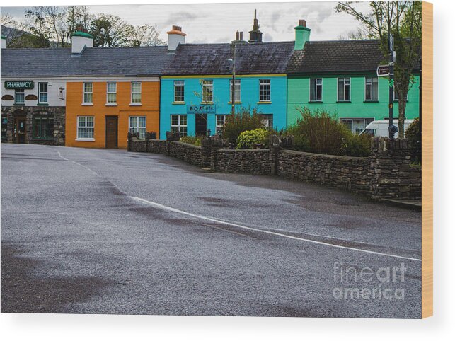 Cloudy Wood Print featuring the photograph The Colors of Sneem 2 by Mary Carol Story
