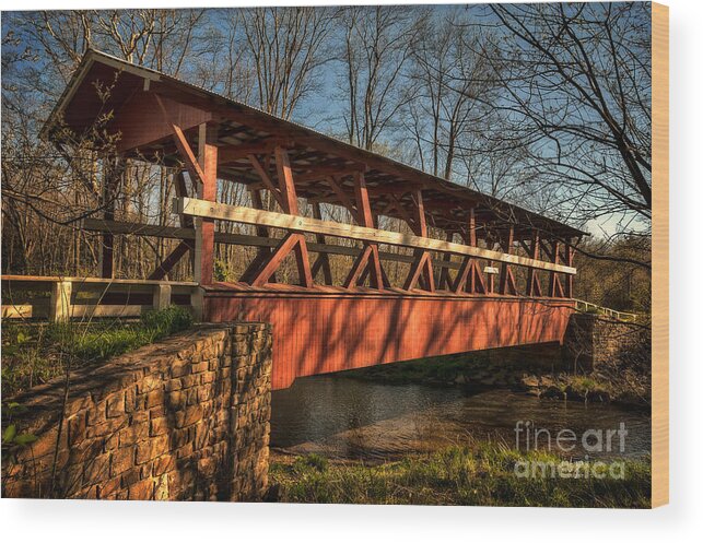 Bridge Wood Print featuring the photograph The Colvin Covered Bridge by Lois Bryan