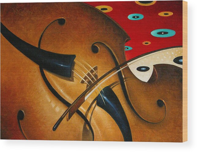 Violin Wood Print featuring the painting The Competition by T S Carson