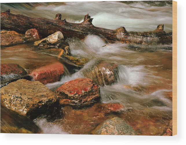 Two Medicine Wood Print featuring the photograph The Creek Flows by Daniel Woodrum